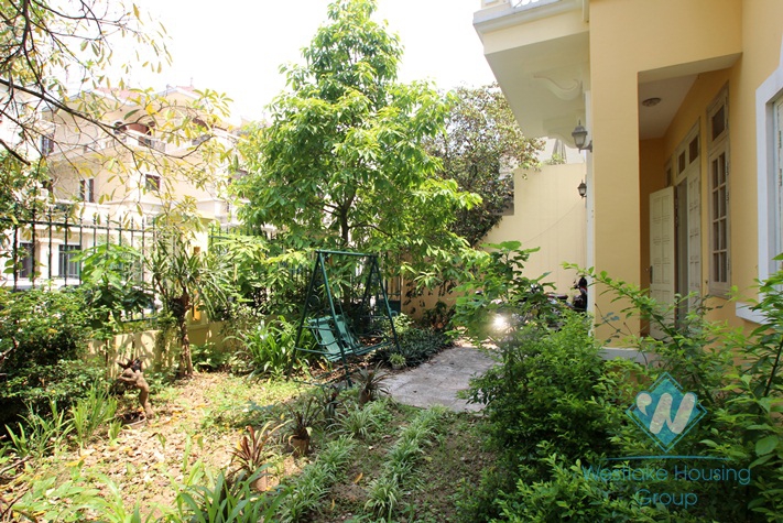 Block D, House with nice garden for rent in Ciputra, Tay Ho, Ha Noi
